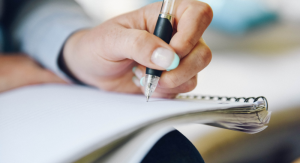 A person writing