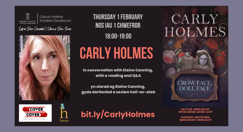 ‘Crow Face, Doll Face’ – Carly Holmes talking to Elaine Canning, with a reading and Q&A