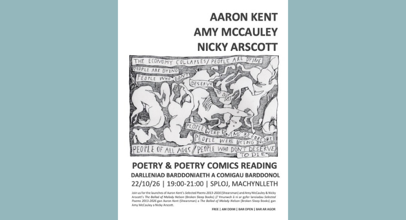 Launch of Aaron Kent’s ‘Selected Poems 2013-2026’ and Amy McCauley & Nicky Arscott’s ‘The Ballad of Malady Nelson’